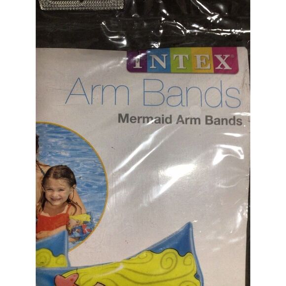 Mermaid Inflatable Armbands 2 Pair 2 pcs girls pool floaties for ages 3-6 - Picture 3 of 5